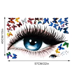 Colored Butterfly Eyes Wall Stickers - Image 7