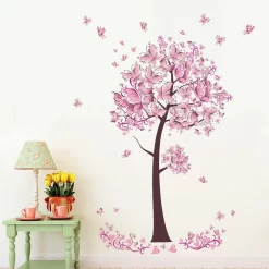 Pink Butterfly Tree Wall Stickers - Image 6