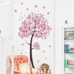 Pink Butterfly Tree Wall Stickers - Image 2