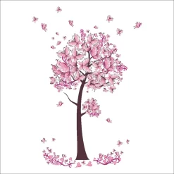 Pink Butterfly Tree Wall Stickers - Image 4