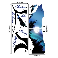 Starry Sky Wolf Moon Wall Stickers Living - Image 4