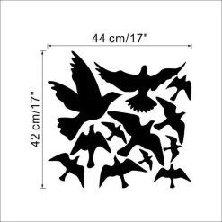 Black Sculpture of Seagulls Flying Birds Wall Stikers - Image 5