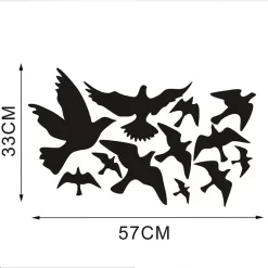 Black Sculpture of Seagulls Flying Birds Wall Stikers - Image 6