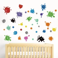 Ink Wash Pattern Colorful Palm Wall Stickers - Image 6