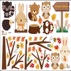 Adorable Dinosaur Lion Animal Wall Stickers - Image 2