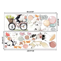 Fox Panda Little Bear Mouse Balloon Wall Sticker - Image 5
