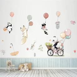 Fox Panda Little Bear Mouse Balloon Wall Sticker - Image 4