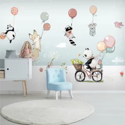 Fox Panda Little Bear Mouse Balloon Wall Sticker - Image 2