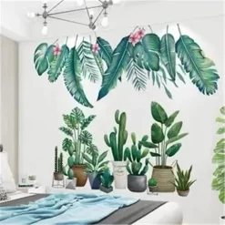 Summer Tropical Rainforest Plant Wall Stickers - Image 5