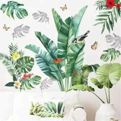 Summer Tropical Rainforest Plant Wall Stickers - Image 4