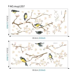 Branches Peach Blossoms Painted Wall Stickers - Image 6