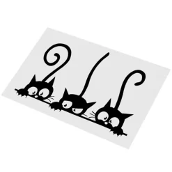 Three Funny Cats Living Room Bedroom Wall Sticker - Image 5