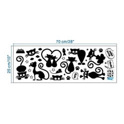 Black Cartoon Kitten Kindergarten Wall Sticker - Image 4