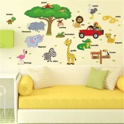 PVC Cartoon Animal English Teaching Wall Sticker - Image 6