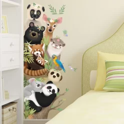 Cartoon Animals Pandas Giraffes Door Stickers - Image 4