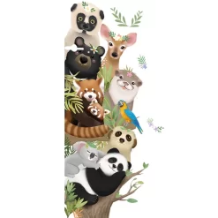 Cartoon Animals Pandas Giraffes Door Stickers - Image 6