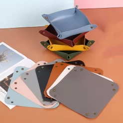 Desktop Storage Tray Leather Key Plate - Image 2
