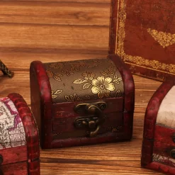 Vintage Wood Jewelry Box Storage - Image 5