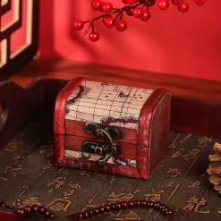 Vintage Wood Jewelry Box Storage - Image 4