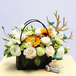 Kraft Paper Flowers Box With Handhold - Image 6