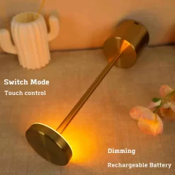 Simple LED Rechargeable Touch Metal Table Lamp - Image 3