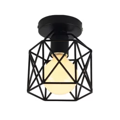 Black Wrought Iron Led Ceiling Light - Image 6