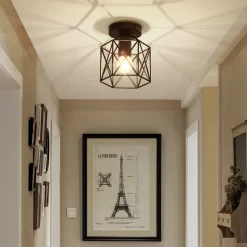 Black Wrought Iron Led Ceiling Light - Image 5