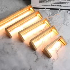 Creative LED lights Solid Wooden Photo Frame - Image 2