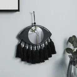 Macrame Mirror Black Evil Eye Decorative - Image 6