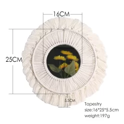 Round Mirror Vintage Room Decor Macrame - Image 5