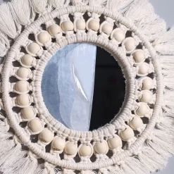 Round Mirror Vintage Room Decor Macrame - Image 4