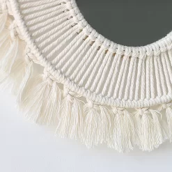 Round Mirror Vintage Room Decor Macrame - Image 3