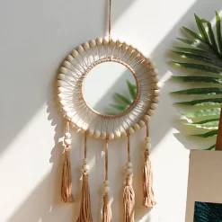 Wall Mirror Macrame Wooden Beads - Image 2