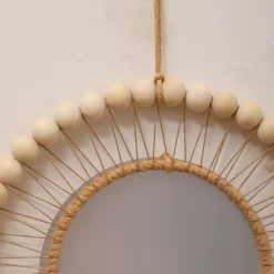 Wall Mirror Macrame Wooden Beads - Image 6
