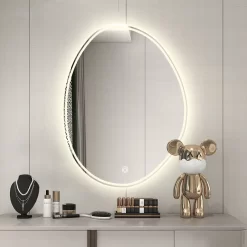 Modern Oval Makeup Mirror Black - Image 2