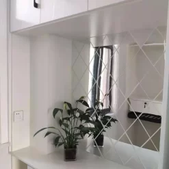 Large 3D Rhombus Mirror Wall Sticker - Image 4