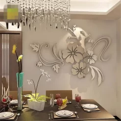 Large 3D Flower Mirror Wall Stickers - Image 3