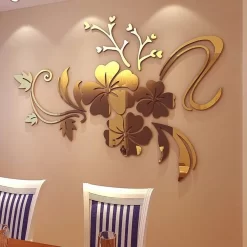 Large 3D Flower Mirror Wall Stickers - Image 4