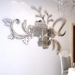 Large 3D Flower Mirror Wall Stickers - Image 2