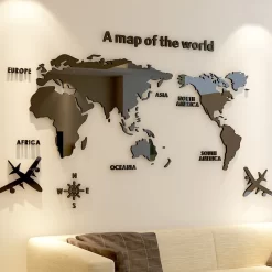 Large 3D World Map Wall Stickers - Image 3