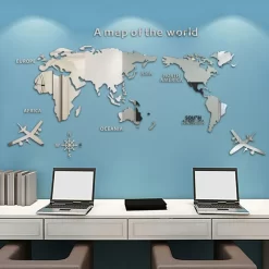 Large 3D World Map Wall Stickers - Image 4