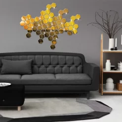 Hexagon Mirror Wall Sticker - Image 4