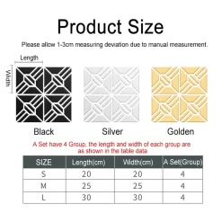 Square Hollow Acrylic Mirror Wall Stickers - Image 6