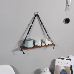 Wooden Wall Shelf Wood Color Floating - Image 2