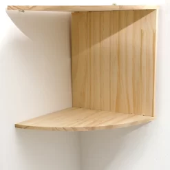 Wooden Corner Shelf Two-Layer Burlywood - Image 4