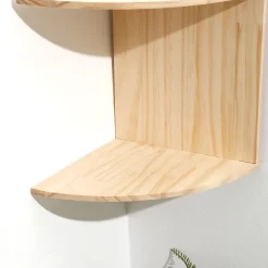 Wooden Corner Shelf Two-Layer Burlywood - Image 3