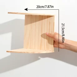 Wooden Corner Shelf Two-Layer Burlywood - Image 5
