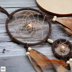 Indian Dream Catcher with Brown Feathers - Image 3