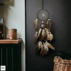 Indian Dream Catcher with Brown Feathers - Image 2