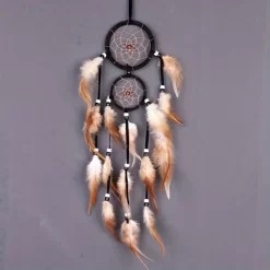 Indian Dream Catcher with Brown Feathers - Image 4